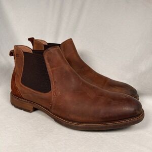 Florsheim Chelsea Boots Mens Brown Leather Suede Heel Size 12 M